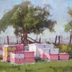 Randall Sexton, Bee City, oil, 14 x 18.