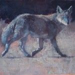 Jill Soukup, Coyote Trot, oil, 12 x 14.