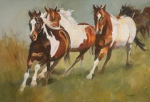 Laura Mehmert, Three Amigos, oil, 33 x 48.