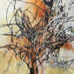 Karen Roehl, Bramble in Winter, acrylic/ink/graphite, 36 x 36.