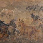 Mary Roberson, Wild Horses, oil, 36 x 60.