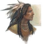 Loretta Tearney Warner, Native American II, mixed media, 45 x 38.