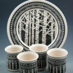 Michael Bonds, Aspen Tree Dishes, white stoneware.