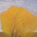 David Grossmann, Autumn Wind Through Yellow Tree, oil, 40 x 30.