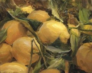 Derek Penix, Market Lemons, oil painting