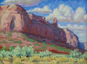 Carl Bork, Red Rock Landscape, oil, Second Place Oil Plein Air Moab 2013.