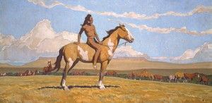 Maynard Dixon, Pony Boy, 1920, oil, 36 x 72. Foxley Collection.