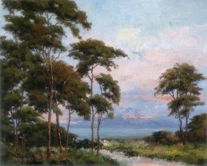 Sheryl Knight, Evening Cypress, oil, 16 x 20.