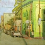 Drew Sarka, Quiet Street Mexico, oil, 24 x 18.
