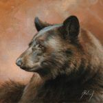 Edward Aldrich, Black Bear Portrait, oil, 9 x 12.