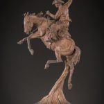 Bill Nebeker, Waltzing Across Texas, bronze, 30 x 17 x 12.