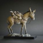 Diane Mason, Clementine—Gold Miner’s Donkey, bronze, 11 x 11 x 6.