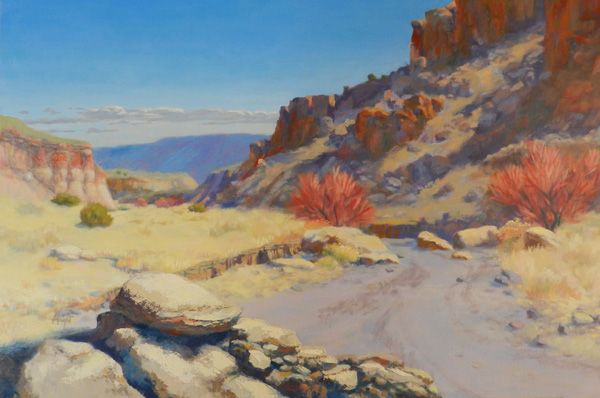 Cathy Haight, Canyon Walk, oil, 24 x 36. 