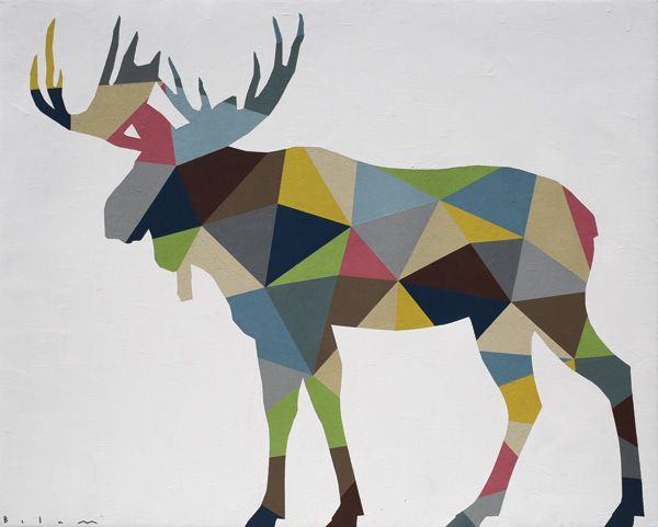 Andrew Bolam, Alces Alces, acrylic, 46 x 58.