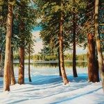 Michelle Courier, Serene Lakes, CA, acrylic, 48 x 60.
