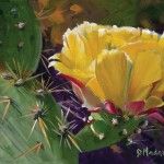 Diana Madaras, Prickly Pear Bloom, acrylic, 9 x 12.