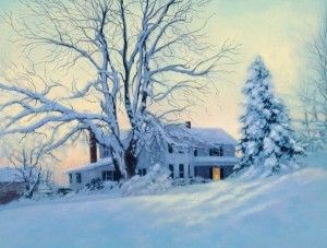 Nancy Peach, Winter’s Blanket, oil, 9 x 12.