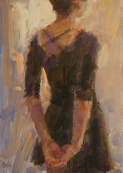 Chantel Lynn Barber, Portrait of Youth, acrylic, 7 x 5.
