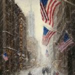 Mark Daly, Empire Flags in Snow, oil, 24 x 18.