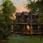 Don Demers, Cabin Lights, oil, 6 x 8.