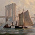 Don Demers, Working Through a Fog, East River, NYC, oil, 20 x 24.