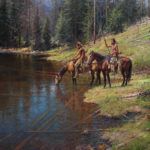 Martin Grelle, Blackfeet in Yellowstone Country, oil, 48 x 38.
