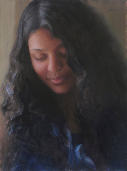 Lisa Kovvuri, Akhila, oil, 12 x 9.