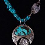 Kathi Turner, Native American Pride neckpiece, turquoise/sterling silver, 4 x 3.