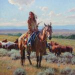 Martin Grelle, Ever Watchful, oil, 32 x 32.
