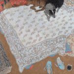 Susan Hertel, Untitled (Interior With Dogs), oil, 48 x 60. Estimate: $20,000-$25,000.