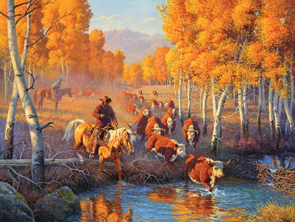 Clark Kelley Price, Autumn Gold, oil, 30 x 40.