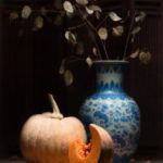 Moritaka Suzuki, Still Life With Pumpkins, oil, 20 x 28.
