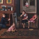 Ryan S. Brown, Waiting for Dad at the Studio (A Portrait of my Family), oil, 54 x 70.