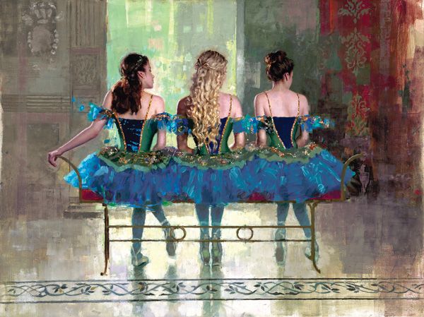 Michael Fitzpatrick, Ballerinas Blue, oil, 30 x 40.