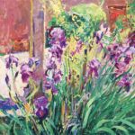 Walt Gonske, Taos Iris Garden, 1994, oil, 36 x 38.