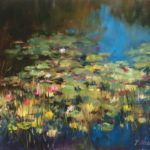 Pamela C. Newell, Reflecting on a Pond, oil, 11 x 14.