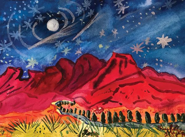 Phyllis Kapp, Moonlight & You, watercolor, 9 x 12. 