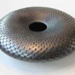 Michael Wisner, Black Platinum Kauai Urchin, handmade clay, 5 x 15 x 15.