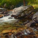 Ralph Oberg, Crossing Redfish Creek, oil, 23 x 33.