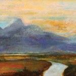 John Axton, Teton Skies, oil, 12 x 30