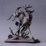 George Bumann, From the Brush Country, bronze, 8 x 6 x3.