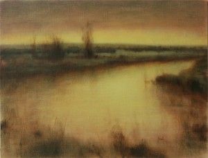 Nancy Bush, Spring Creek, oil, 14 x 18.