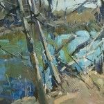 Jill Carver, Crabapple Creek, Study, oil, 9 x 12.