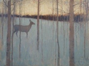 David Grossmann, Across the Dusk and Winter, oil, 12 x 16 .