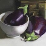 Pamela Poll, Eggplant Duo, pastel, 10 x 8.