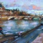 Desmond O’Hagan, Early Evening on the Seine, Paris, pastel, 12 x 16.