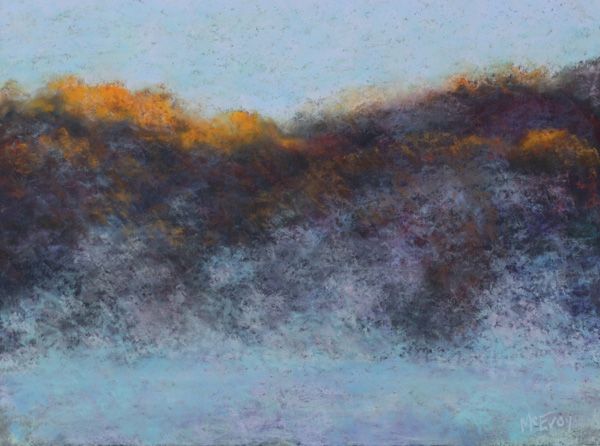 Dick McEvoy, Taunton Lake Fog & Mist #3, pastel, 18 x 24.