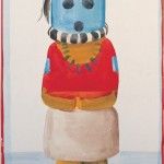 Georgia O’Keeffe, Blue-Headed Indian Doll, watercolor/graphite, 21 x 12.