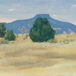 Georgia O’Keeffe, Ghost Ranch Landscape, oil, 12 x 30.