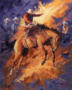 Jim Connelly, Blazing Saddle, oil, 16 x 20.
